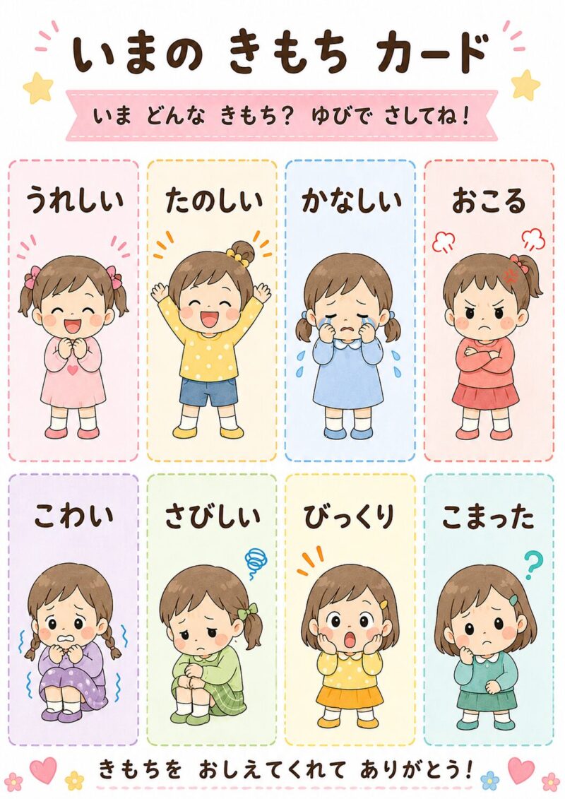 いまの きもちカード（女の子版）