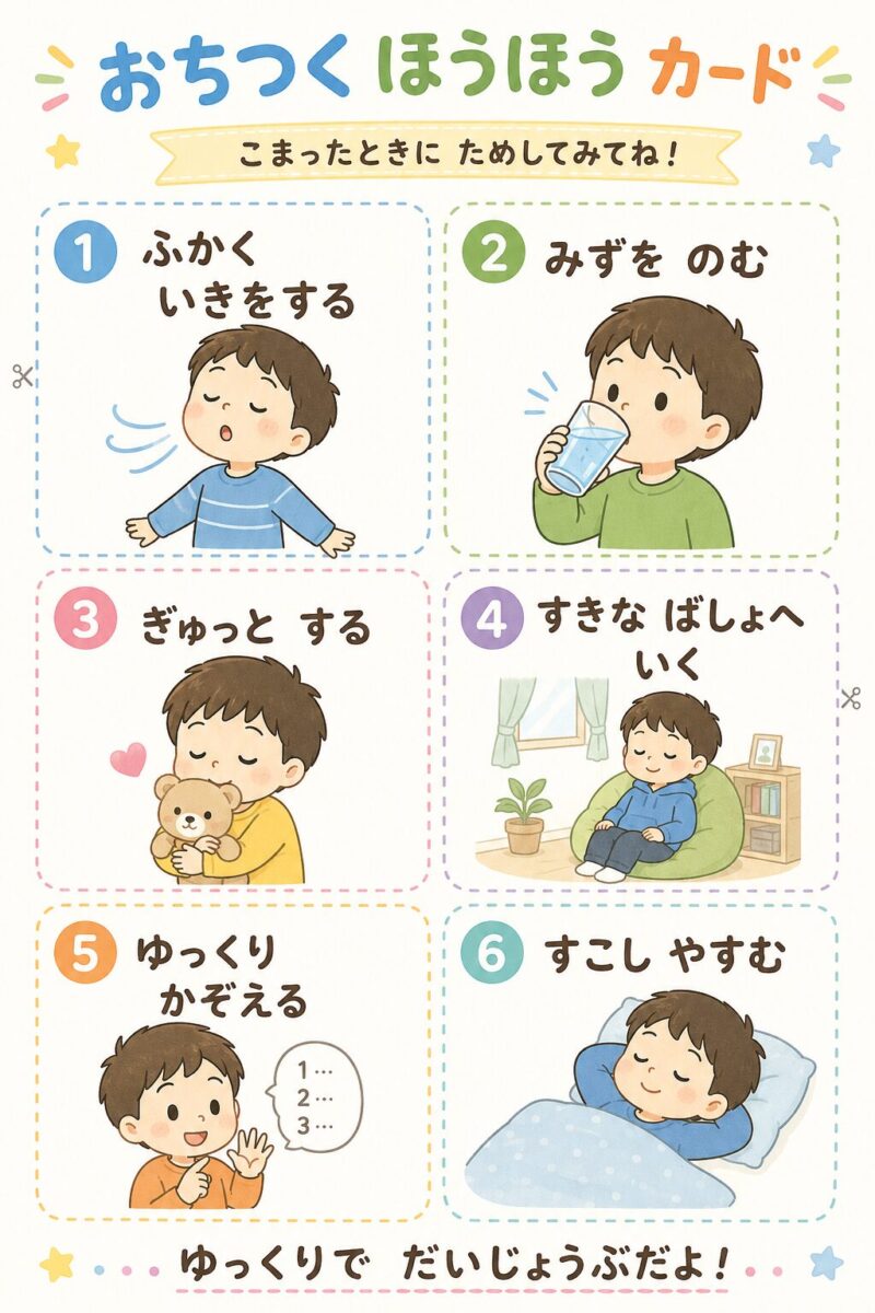 おちつく ほうほうカード（男の子版）