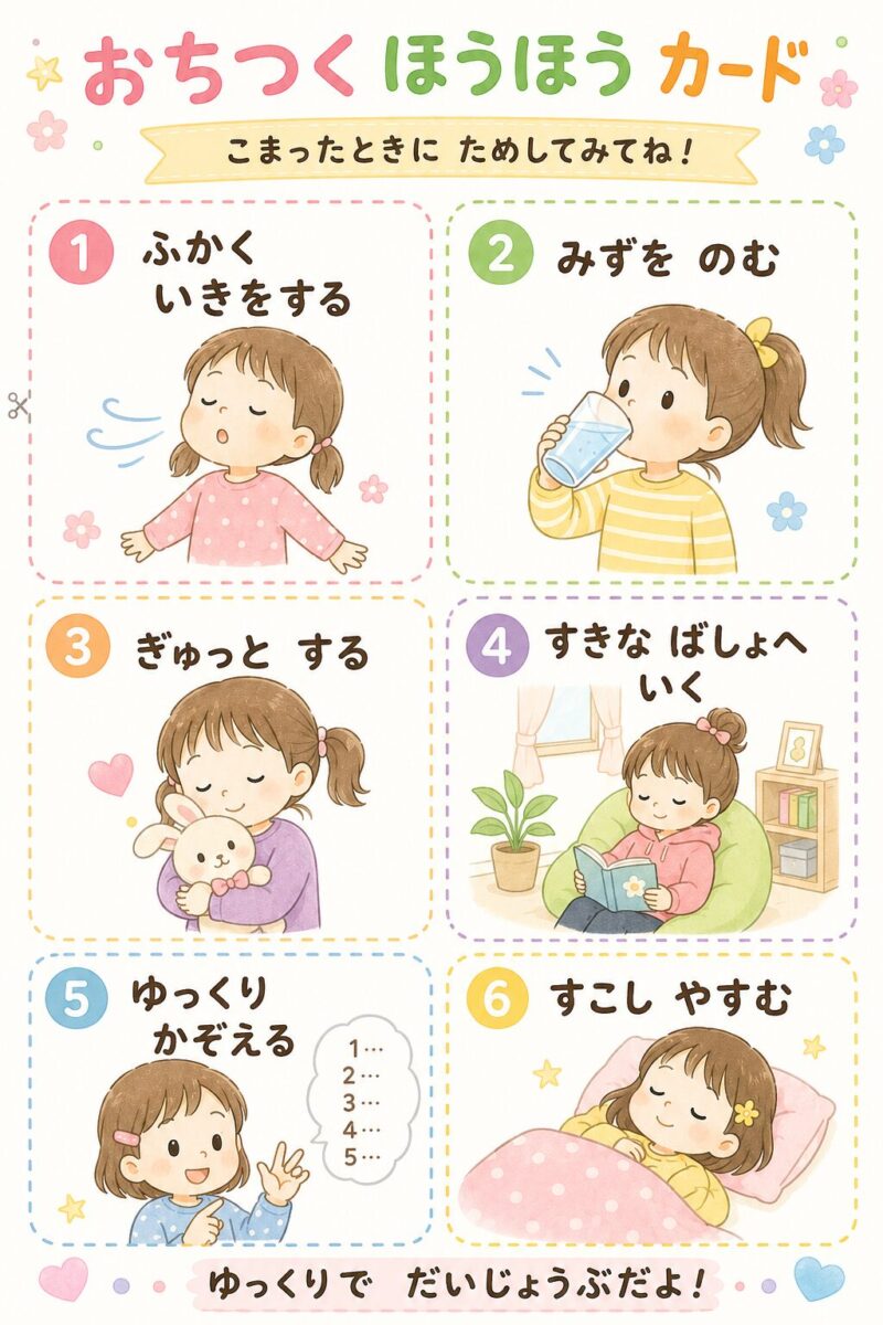 おちつく ほうほうカード（女の子版）
