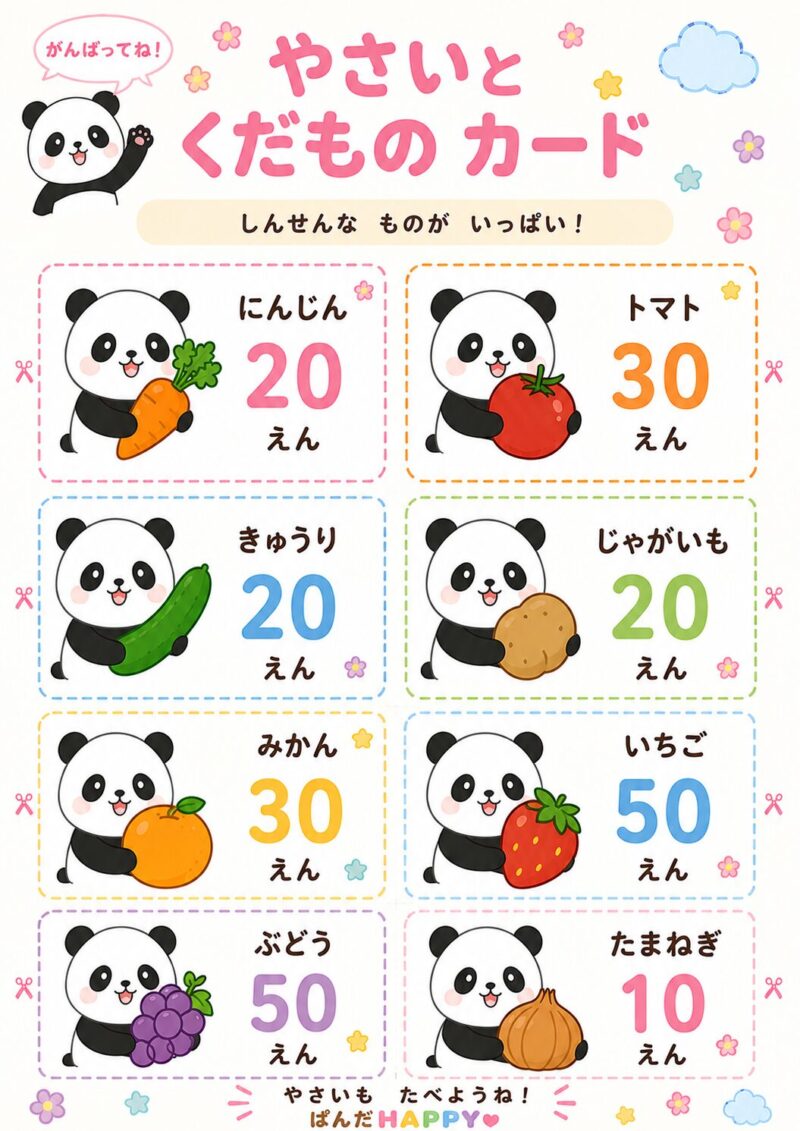 やさいと くだもの カード